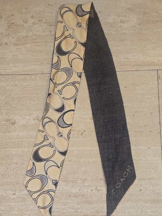 Coach Accessories - Coach 100% Silk Signature Stylish & Unique Skinny Scarf